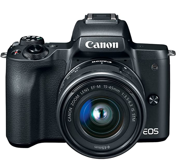 Canon EOS M50 Mirrorless Vlogging Camera Kit with EF-M 15-45mm lens, B...